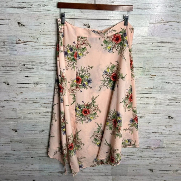 Topshop tall size 6 pink floral midi  skirt - Picture 8 of 8